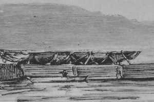 Bilde av Gokstadskipet fraktes til Kristiania